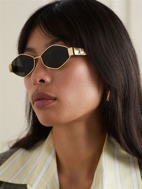 celine triomphe sunglasses gold|celine triomphe 04 sunglasses.